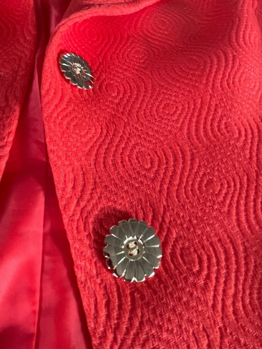 Tahari Arthur S. Levine Red Textured Skirt Suit With Short Sleeve Blazer Size 10 - Picture 6 of 10